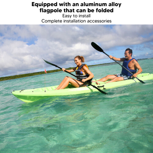 Bandera de kayak de aluminio con kit de base, 180 g, nylon 2