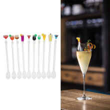 10PCS Cocktail Drink Swizzle Stick Clear Shafts Bartending Mixing Stirrers Acrylic Drink Stirrer Sticks for Dinner Party Small Bartender Sp