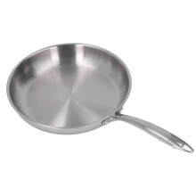 Stainless Steel Frying Pan Thickened 304 Stainless Steel Uncoated 3 Layers Stainless Steel Skillet for Omelette Cooking 11.81in