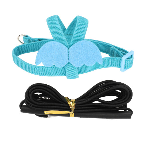 Papageiengeschirr Leine L blau elastisch verstellbar 1
