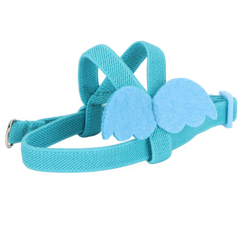 Papageiengeschirr Leine L blau elastisch verstellbar 2