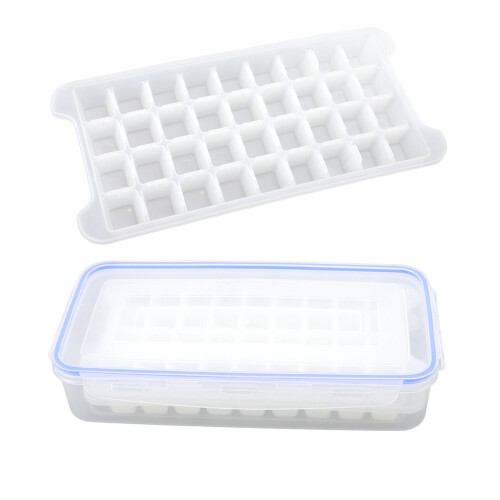 1.7L Large Capacity Ice Maker Household 2 Layer Ice Cube Mold Tray for Making 72 Ice Cubes