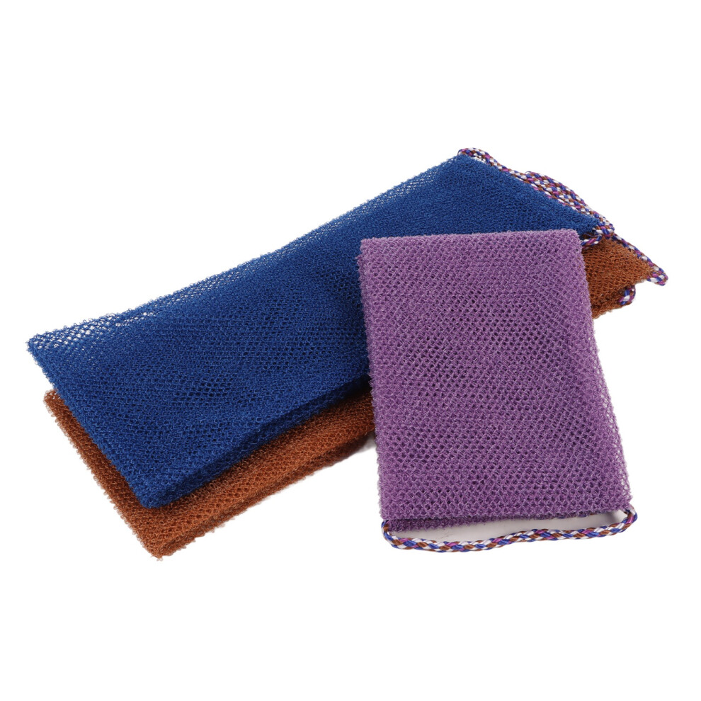3pcs Exfoliating Back Scrubber Nylon Extended Deep Cleaning Skin Massages Body Scrubber Towel for Shower