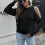 Schulterfreier Strickpullover Schwarz S 100%Polyester 3