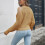 Khaki schulterfreier Strickpullover S - 100% Polyester 7