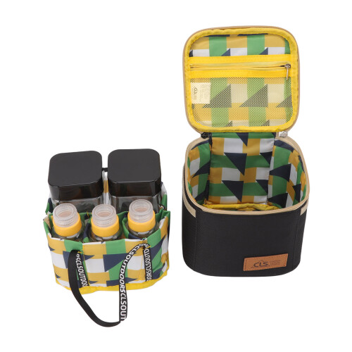 7-Box Tragbare Gewürzbox 13.5oz Schwarz Kompakt