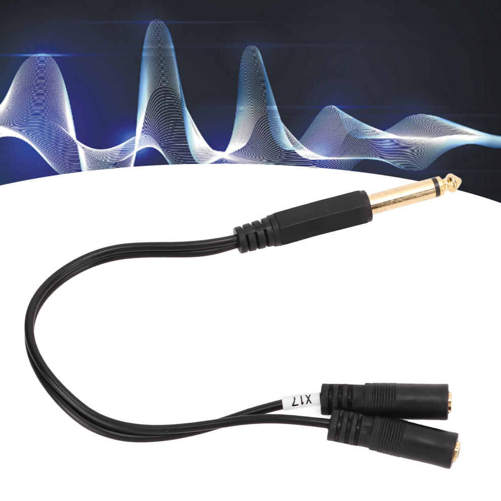 Dual 1/8 Inch Female To 1/4 Inch Male Y Splitter Cable 6.35Mm Mono Male To Dual 3.5Mm Female Trrs Sound Cable 9.8In 4951320908513