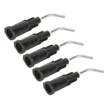 100 piezas de puntas de irrigación dental precurvadas de 20G negras