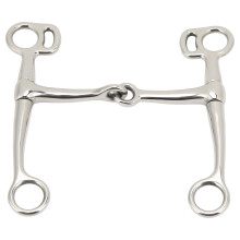 Horse Breaking Bit Stainless Steel 125mm Jointed Mouth Bit Equipment with Turn Cheek for Training
