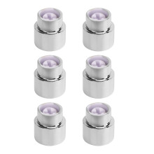 6 Stück 5-Wege Runde Gitarren-Barrel-Schalterkappen, Silber