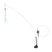Katzenangel mit Saugnapf: 90,0 cm, Stahldraht, Blau/Grau
