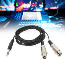 Cable flexible de 3 m XLR estéreo a 6,35 mm, doble hembra a 3 pines para equipo de audio