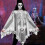 Capa de Halloween Poncho blanco con esqueleto cuadrado 4