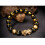 Schwarz Obsidian Elastisches 12mm Armband Golden Pixiu 15