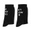 Schwarz/Weiß Baumwollsocken mit witzigen Buchstaben - Eine Größe 4
