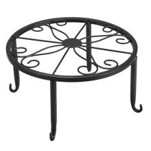 Soporte para plantas de hierro de un solo nivel 22x22x12 cm, Negro