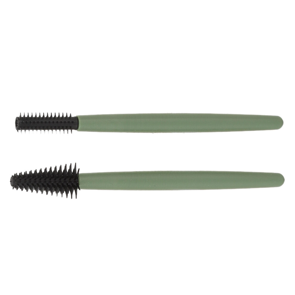 Green Eyelash Brush Set Soft Elastic Silicone Reusable Washable Dustproof Box Portable Makeup Brush For Home