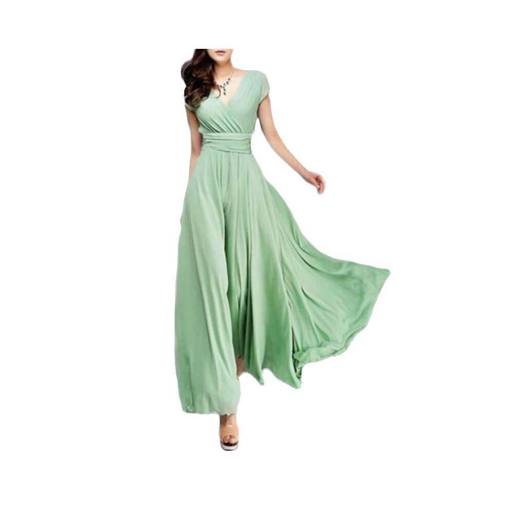 (Light Green,S)Robe de bal longue formelle pour femme soirée bal fête demoiselle d'honneur en mousseline robe de cocktail