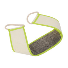 2 piezas de cepillo exfoliante para la espalda de lino con ribete verde