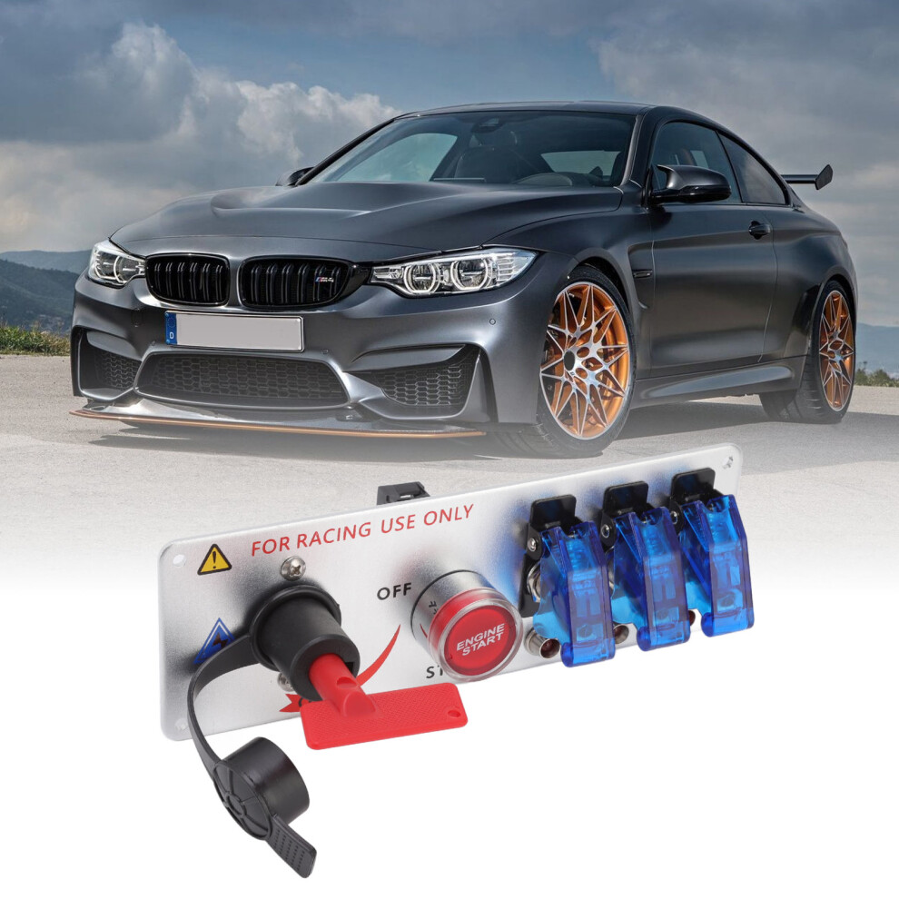 5In1 12V Led Toggle Ignition Switch Panel With Engine Start Push Button For Racing Car Rv Truck Blue 6911320932862