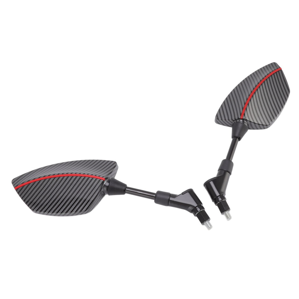 Pair Motorcycle Rear View Mirror 360 Degree Rotation Convex Glass Universal For Scooters Atvs With 8Mm Base Red 8341320932810