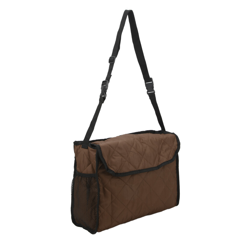 Brown Wheelchair Hanging Storage Bag Quilted Cotton Household Walker Accessories For Scooter Trolley