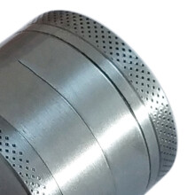 Grinder mit Blattmuster 70 g Ø 4 cm Silber-Zink 4Flr