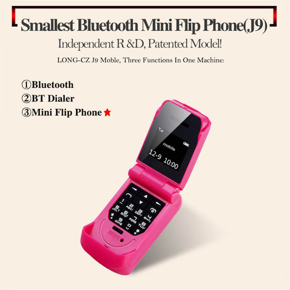 Mini Flip Mobile Phone 0.66 Inch Screen Bluetooth Dialer Smallest Mobile Phone 3681320941845