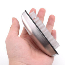 Cepillo para lavado de manos cepillo limpiador de uñas de acero inoxidable estropajo pequeño y duradero