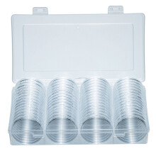 Cápsulas redondas para monedas de 41 mm, 60 piezas, caja de almacenamiento de plástico con contenedor externo