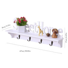 Sweet Home Wandhaken 47x17x8cm, 4 Haken Natur