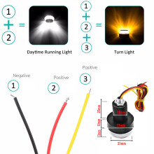 2 Stück LED-Lenkerend-Signale 33 mm 12 V 3 W Gelb/Weiß