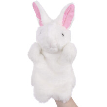 Conejito de dedo de peluche para niños, material suave, conejo de dibujos animados, 20cm, idea de regalo