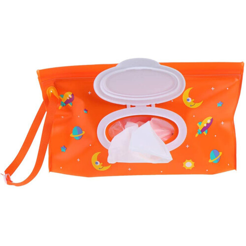 2er Pack Feuchttücherspender 24,014,0 cm, Weiß/Orange 2