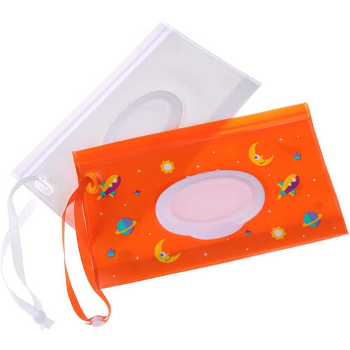2er Pack Feuchttücherspender 24,014,0 cm, Weiß/Orange