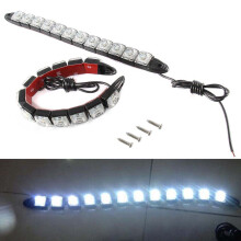 DRL 2 piezas 12LED 1W/LED 12V DC 297x20x15mm Blanco