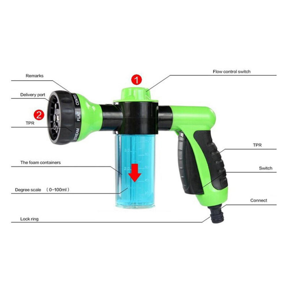 Portable Auto Foam Lance Water Gun High Pressure Nozzle Jet Car Washer Sprayer Cleaning Tool 7681320949786