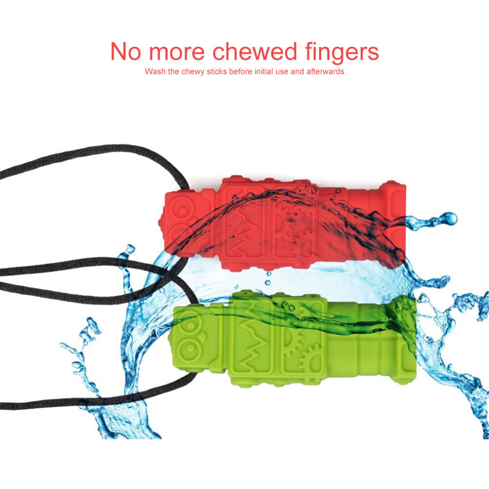 4pcs Sensory Chew Necklaces Kids Chewy Stick Toy Silicone Teether Chewlery Necklace Chewing Tool