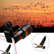 Lente de clip universal 12x para iPhone 34x60mm plateado