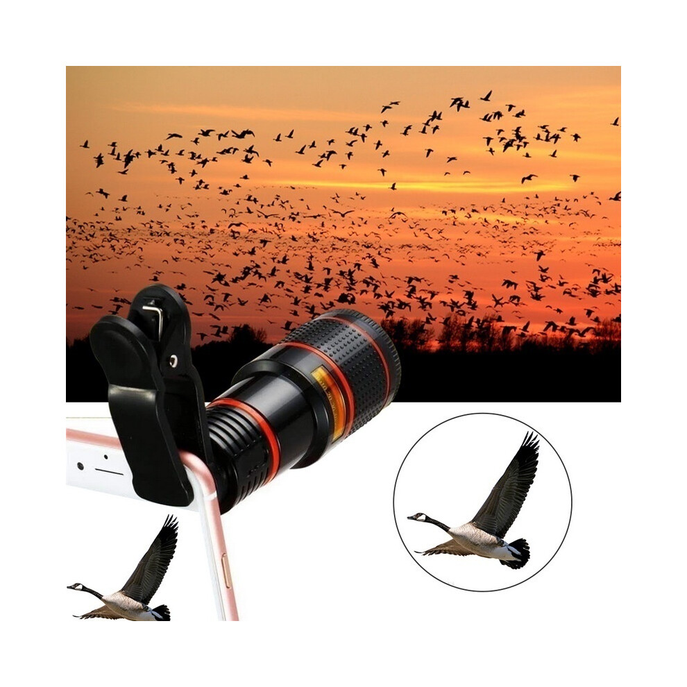 Universal HD 12x Optical Zoom Camera Telescope Lens With Clip For iPhone