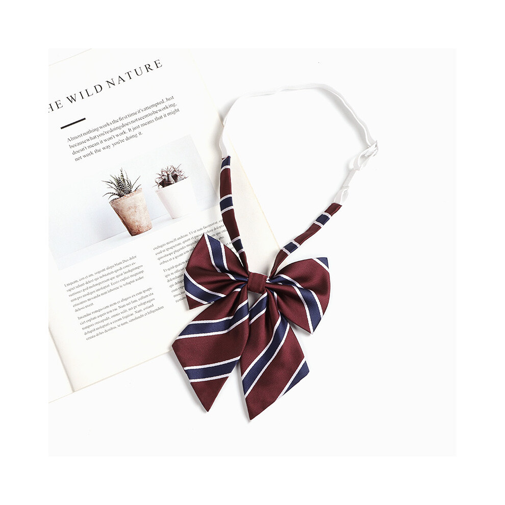 (StyleA)Cravate style académie japonaise Joshi Kōsei uniforme grille rayures nœud décoration cravate