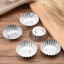 30 Stück Eier-Tartformen aus Aluminium, oben Ø 7 cm, unten Ø 5 cm