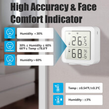 Smart WiFi Hygrometer 64x64x28mm Weiß 72g 2.4G