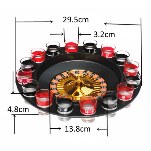 Party-Trinkgläser, 16-Schuss, 29,5 cm, Schwarz-Rot 2