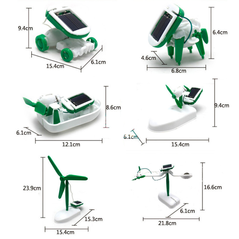 6 in 1 DIY Education Learning Power Solar Robot Kit Children Toys Gift Self Assembled Solar Science Kit