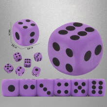 Cubo de dados de espuma EVA grande 3,8 cm púrpura 1 ud. juguete