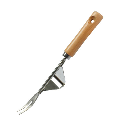 Deshierbador de mano de acero inoxidable de 30 cm con mango de madera 1