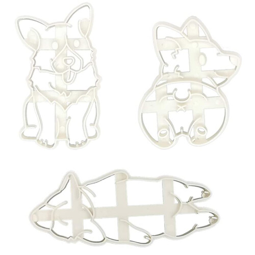 3-tlg. Corgi-Ausstechformen-Set - bunt 6,2  10,5 cm 1
