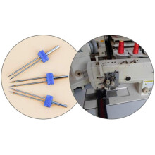 3 piezas de agujas gemelas dobles de 2/3/4 mm para costura plateadas
