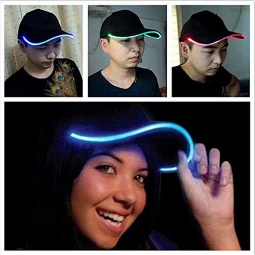 Sombrero con luz LED, 2 pilas, 50-58 cm sarga de algodón 2
